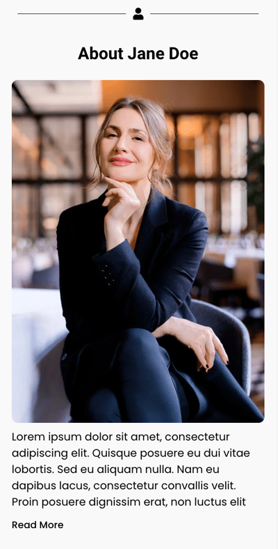 OneTapConnect demo microsite - about me.