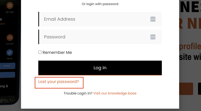 Password reset link